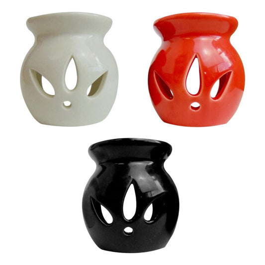 Ceramic Wax Melt and Oil Burner 6.5 x 5 x 7.5cm Assorted Colours 317094 (Parcel Rate)