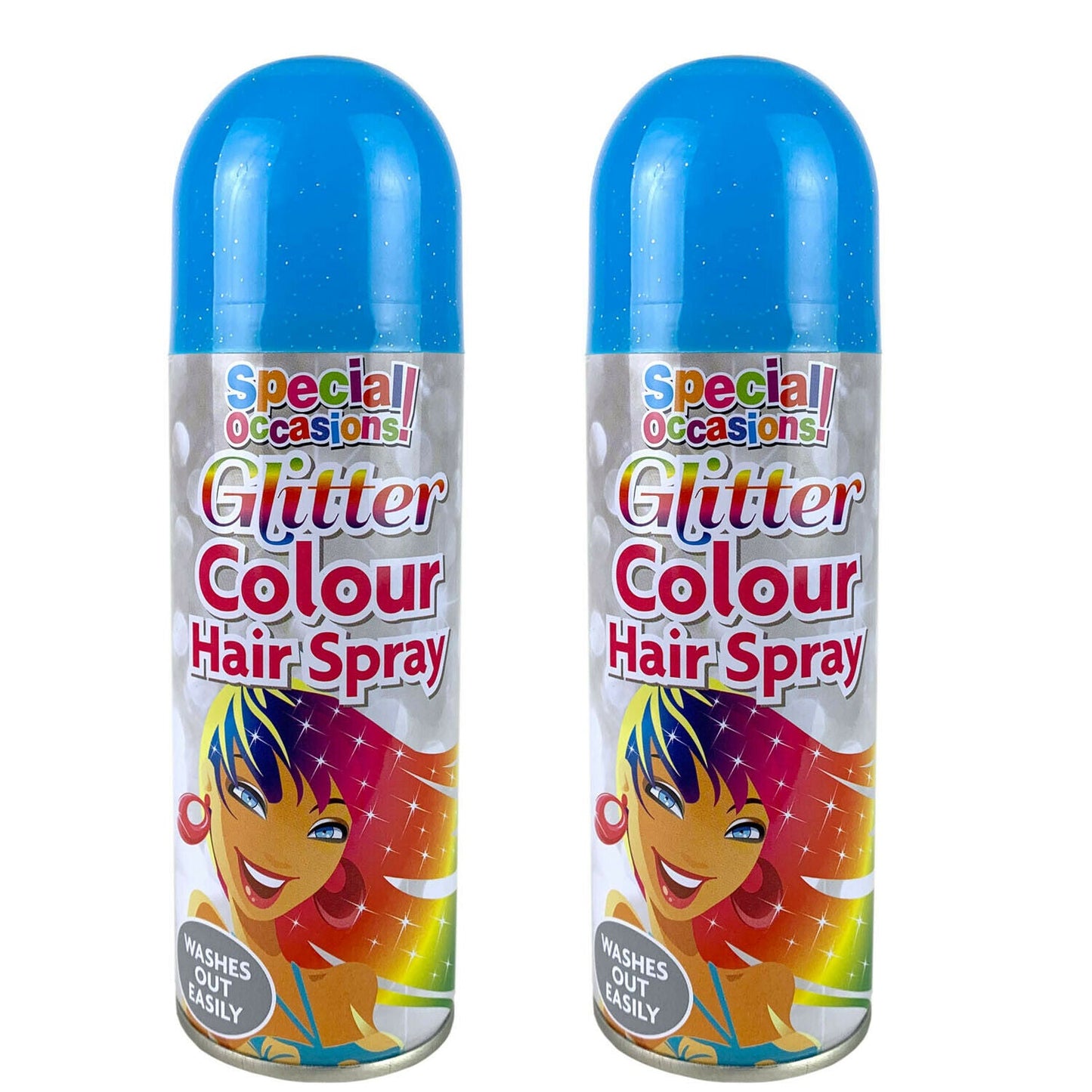 Rapide Washable Glitter Colour Hairspray 200 ml Assorted Colours 5509 (Parcel Rate)