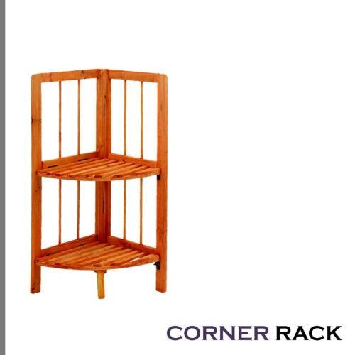 2 Tier Maple Wooden Corner Shelf Unit 28 x 26 x 60cm 8792 (Parcel Rate)