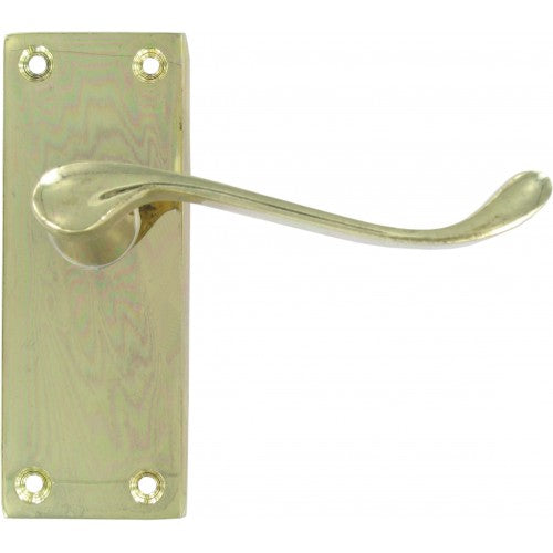 4" Vic Scroll Latch Handle Brassed 0923 (Parcel Rate)