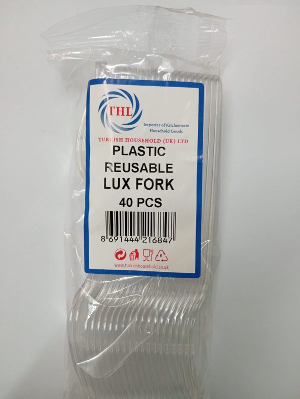 Plastic Clear Disposable Party BBQ Forks 40 Pack 17cm THL1684 (Parcel Rate)