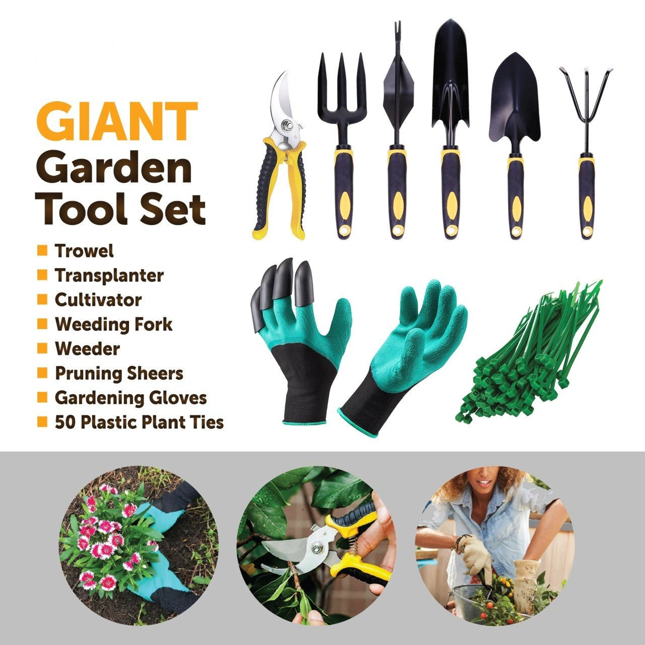 Garden Claw Gloves and Gardening Tool Set 1111 (Parcel Rate)