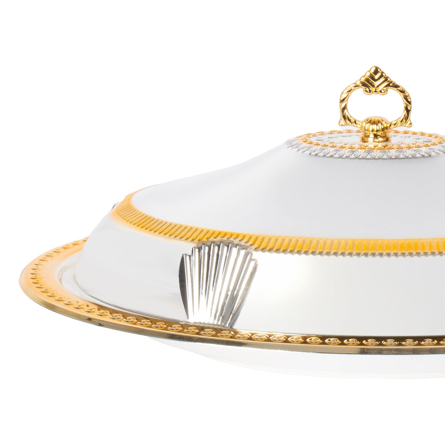 SQ Professional Durane Ornate Party Food Serving Cloche with Tray Silver 58338LSG 42 x 57 x 12 cm Oval 11201 (Big Parcel Rate)