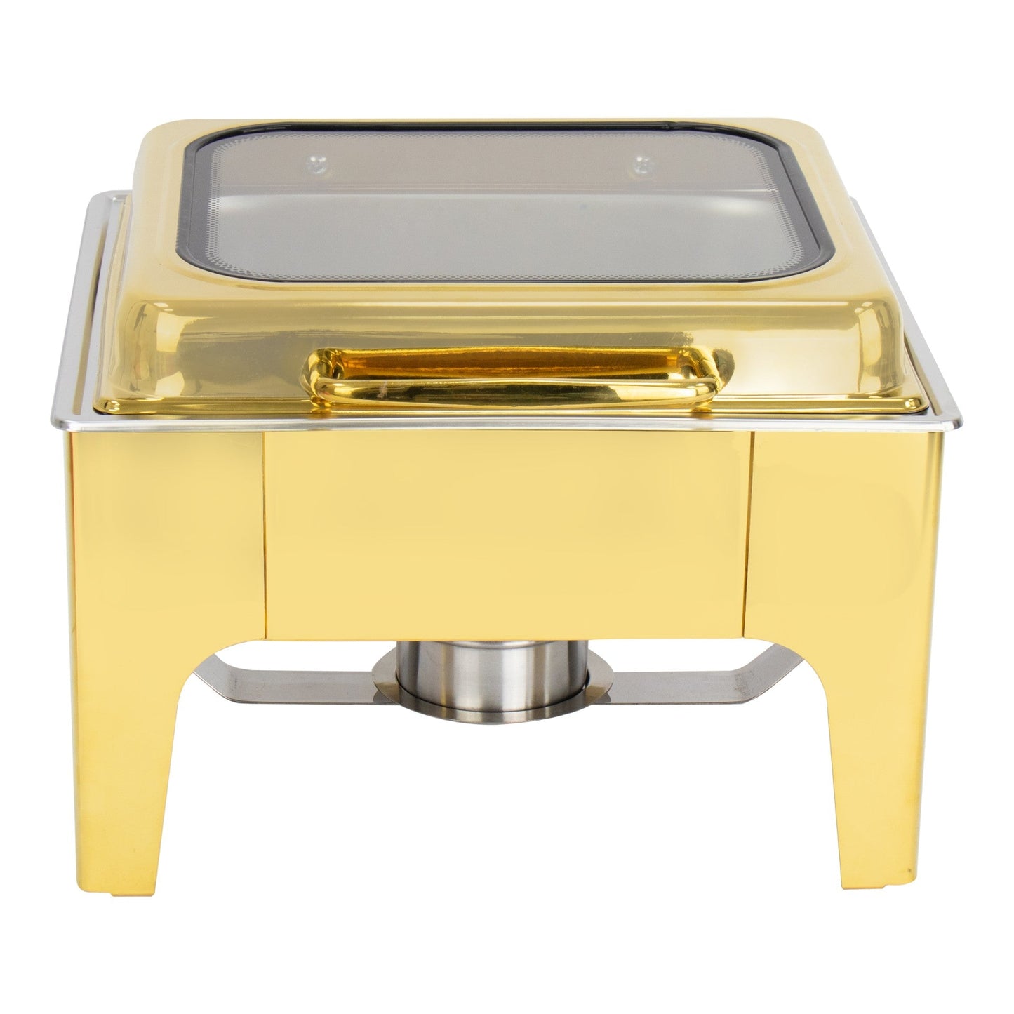 SQ Professional Banquet Chafing Dish with Flat Top and Window Square Gold 6L 11411 (Big Parcel)