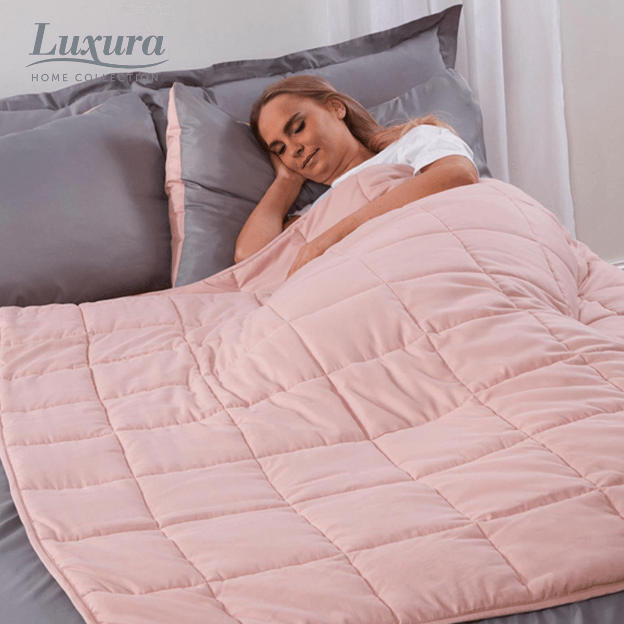 Weighted Blanket 125cm x 150cm 4Kg Pink 4605 (Parcel Rate)