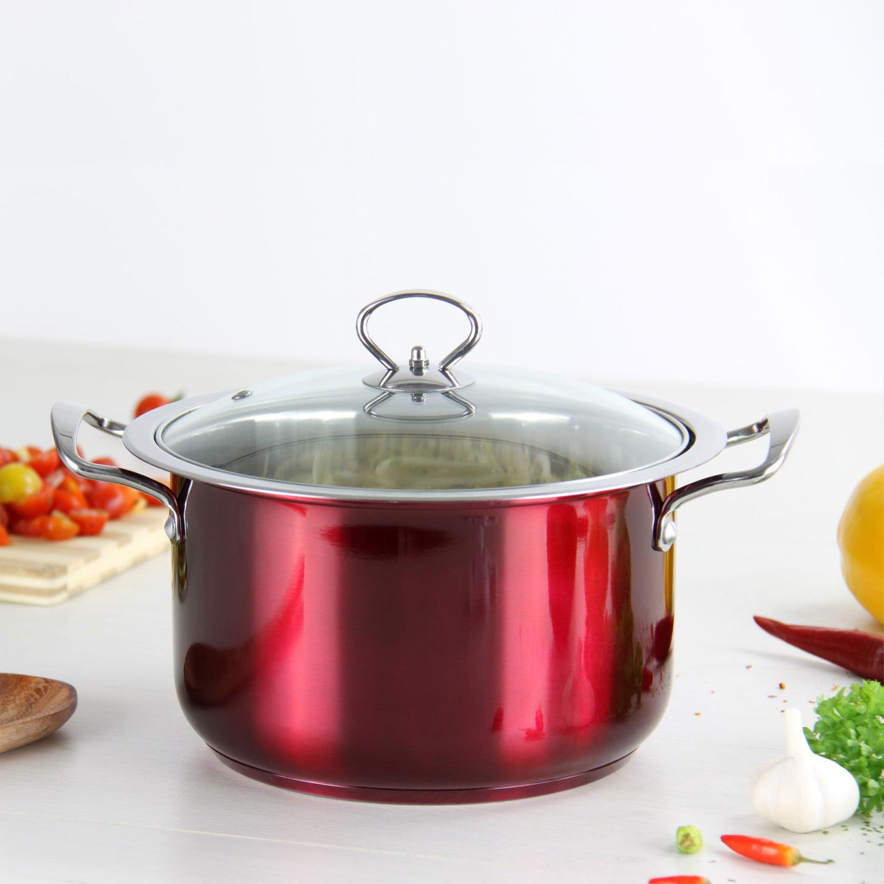 SQ Professional Gems Stainless Steel Stockpot Set of 4 Ruby 18-20-22-24cm 9577  (Big Parcel)